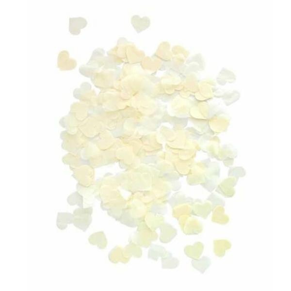 1.5Cm Heart Paper Confetti Table Scatters – Ivory  |   Heart Confetti