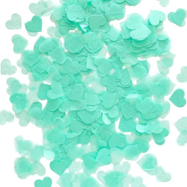 1.5Cm Heart Paper Confetti Table Scatters – Mint  |   Heart Confetti