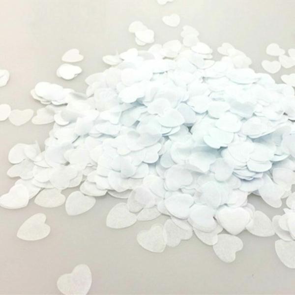 1.5Cm Heart Paper Confetti Table Scatters – White  |   Heart Confetti