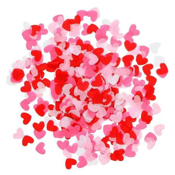 1.5Cm Red Pink Paper Heart Confetti Table Scatters  |   Round Confetti