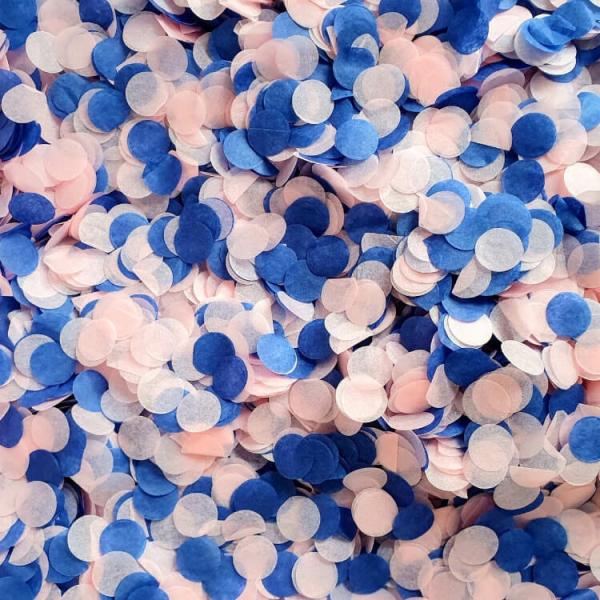 1.5Cm Round Paper Confetti – Peach & Navy Blue  |   Paper Confetti