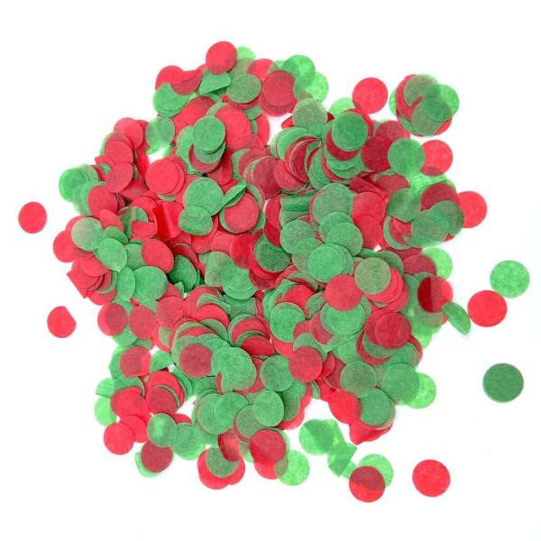 1.5Cm Round Paper Confetti – Red & Green  |   Paper Confetti