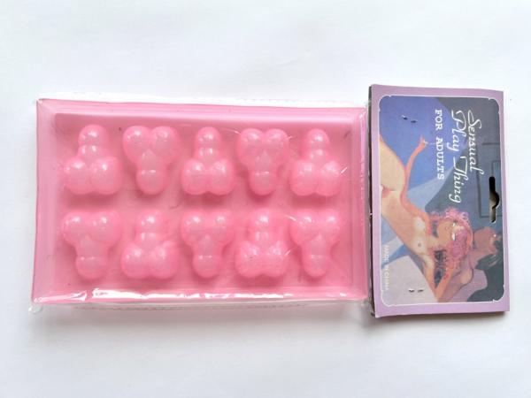 10-Hole Plastic Sexy Penis Ice Cube Tray Mold – Pink  |   Molds