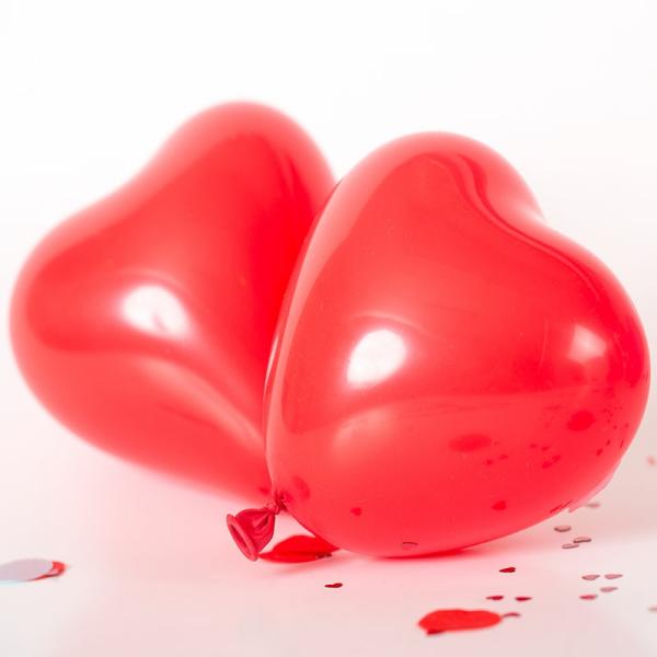 12-Inch Heart Latex Balloon 10Pk – Red  |   Plain Colour