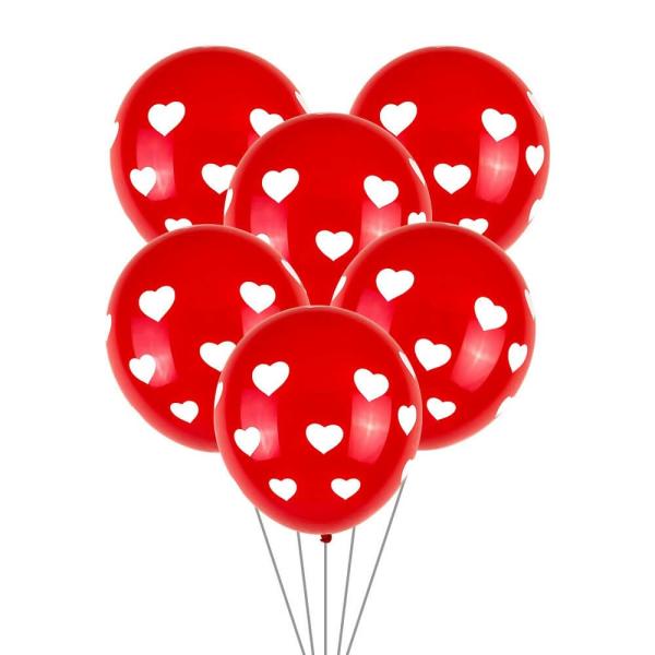 12-Inch Heart Polka Dot Red Latex Balloons 10Pk  |   Polka Dots