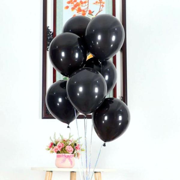 12-Inch Pearl Black Latex Balloons 10Pk  |   Pearl Balloons