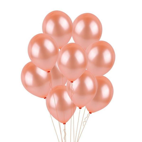 12-Inch Pearl Rose Gold Latex Balloons 10Pk  |   Pearl Balloons