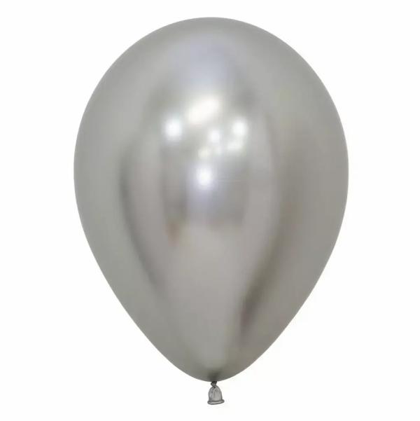 12-Inch Pearl Silver Latex Balloons 10Pk  |   Pearl Balloons