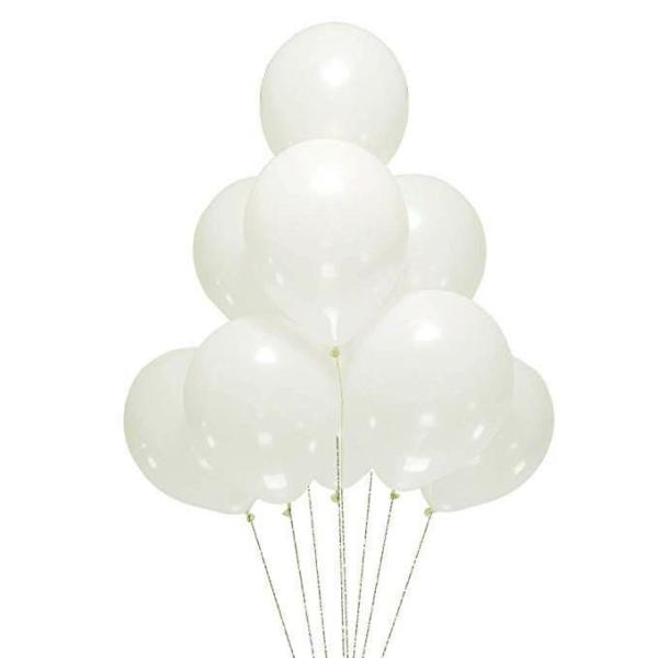 12-Inch Pearl White Latex Balloons 10Pk  |   Pearl Balloons