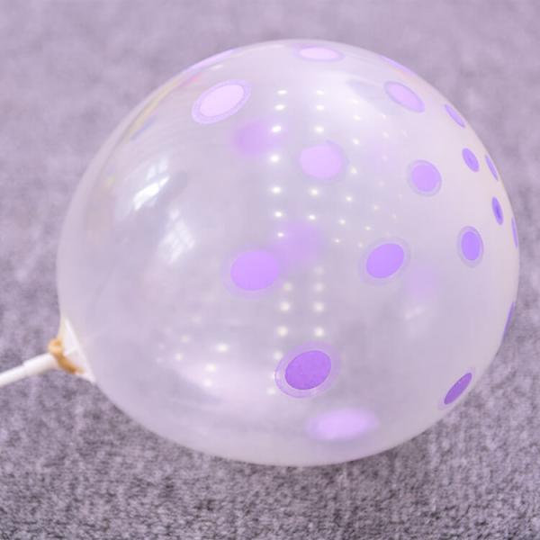 12-Inch Transparent Polka Dot Latex Balloon 10Pk – Purple Dots  |   Polka Dots