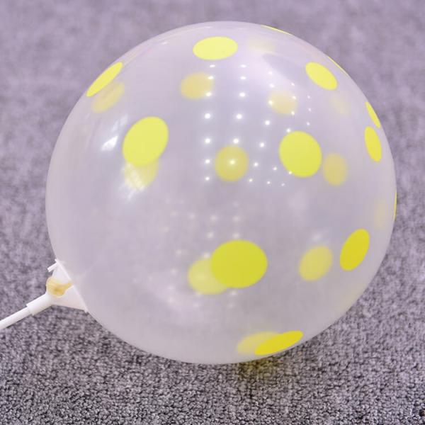 12-Inch Transparent Polka Dot Latex Balloons 10Pk – Yellow Dots  |   Polka Dots