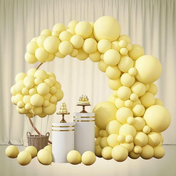 129Pcs Pastel Yellow Latex Balloon Garland Kit  |   Balloon Garlands