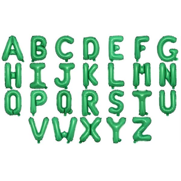 16-Inch Green A-Z Letter Foil Balloon  |   Letter Balloons