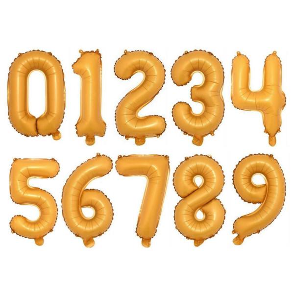 16-Inch Orange 0-9 Number Foil Balloon  |   Number Balloons