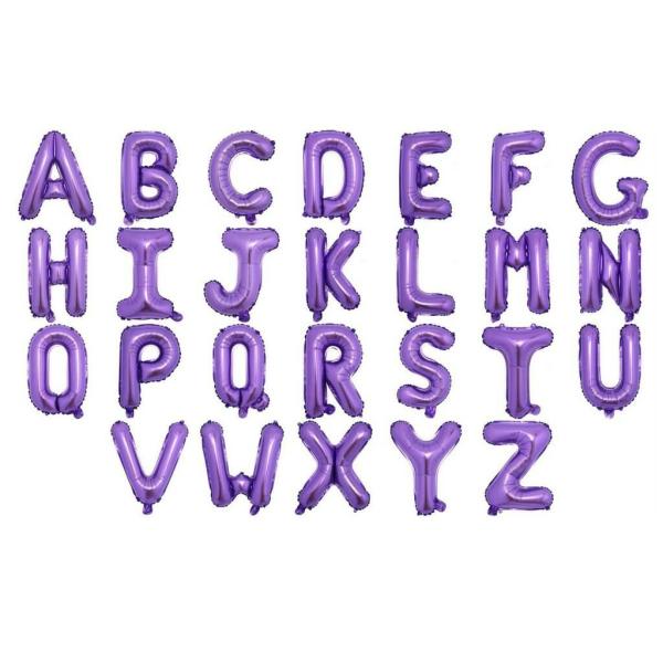 16-Inch Purple A-Z Letter Foil Balloon  |   Letter Balloons