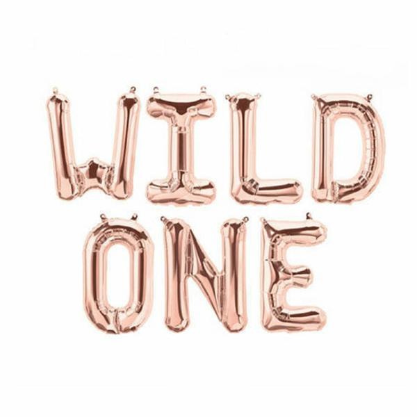 16-Inch Rose Gold Wild One Foil Balloon Banner  |   Party Banners