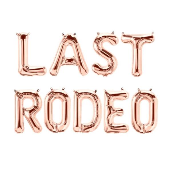 16" Rose Gold Last Rodeo Hen Party Foil Balloon Banner  |   Foil Balloon Phrases