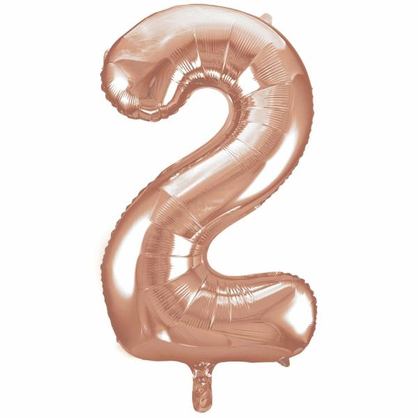 16" Rose Gold Number Air-Filled Foil Balloon – Number 2  |   Number Balloons