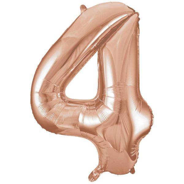 16" Rose Gold Number Air-Filled Foil Balloon – Number 4  |   Number Balloons