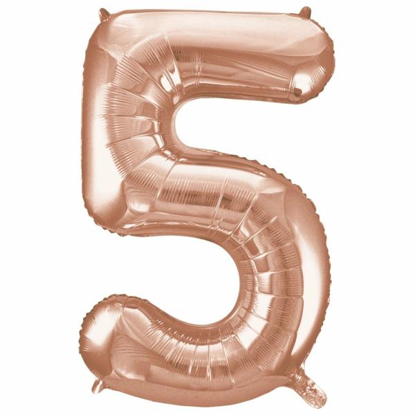 16" Rose Gold Number Air-Filled Foil Balloon – Number 5  |   Number Balloons