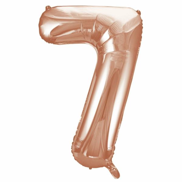 16" Rose Gold Number Air-Filled Foil Balloon – Number 7  |   Number Balloons