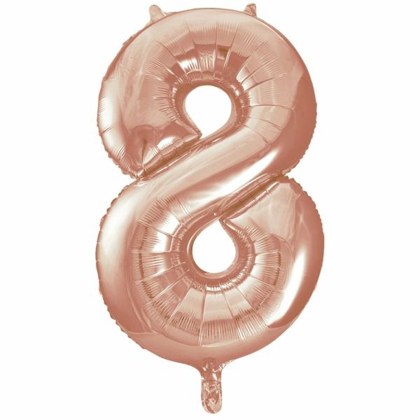 16" Rose Gold Number Air-Filled Foil Balloon – Number 8  |   Number Balloons