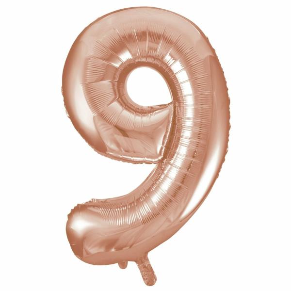 16" Rose Gold Number Air-Filled Foil Balloon – Number 9  |   Number Balloons