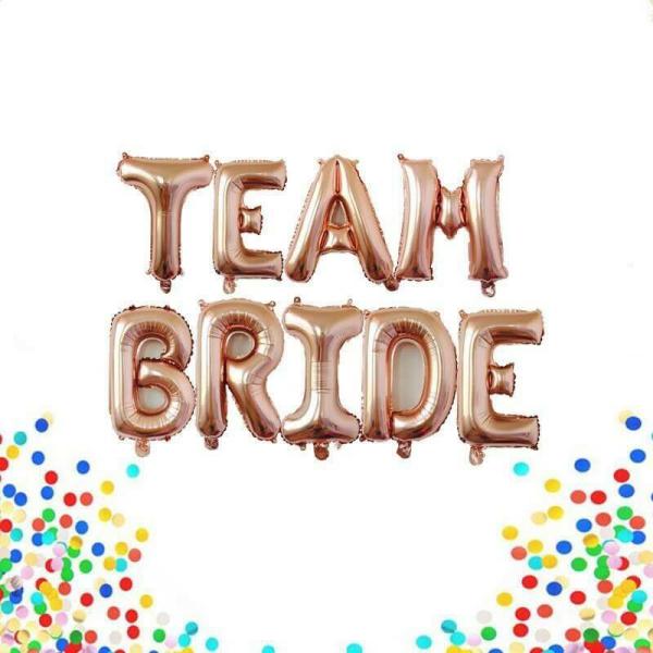 16" Rose Gold Team Bride Foil Balloon Banner  |   Foil Balloon Phrases