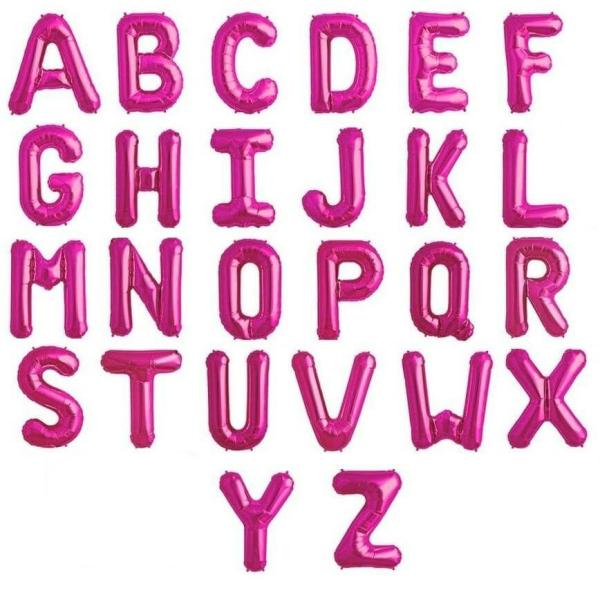 16Inch Hot Pink A-Z Letter & 0-9 Number Foil Balloon  |   Letter Balloons