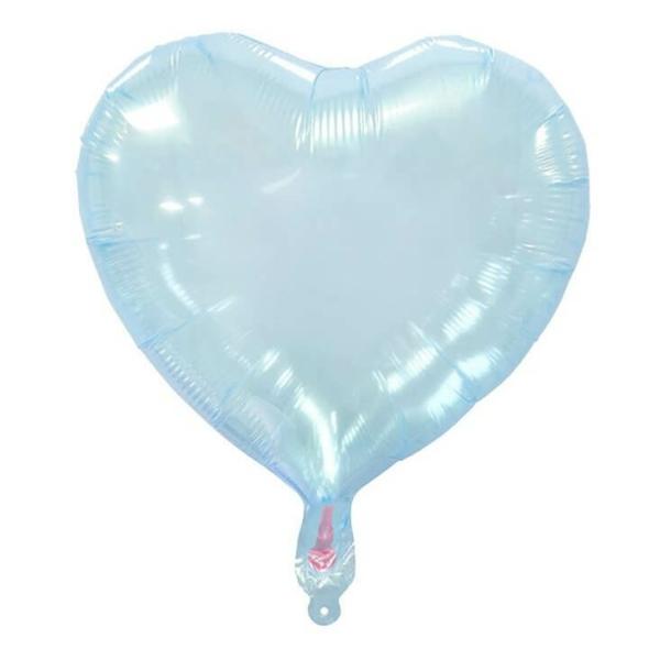 18-Inch Crystal Pastel Blue Heart Foil Balloon  |   Shaped Balloons