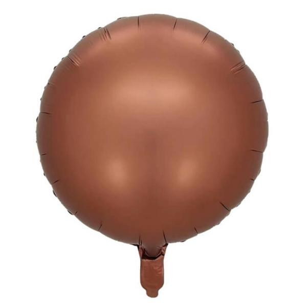 18-Inch Matte Chocolate Round Foil Balloon  |   Shaped Balloons