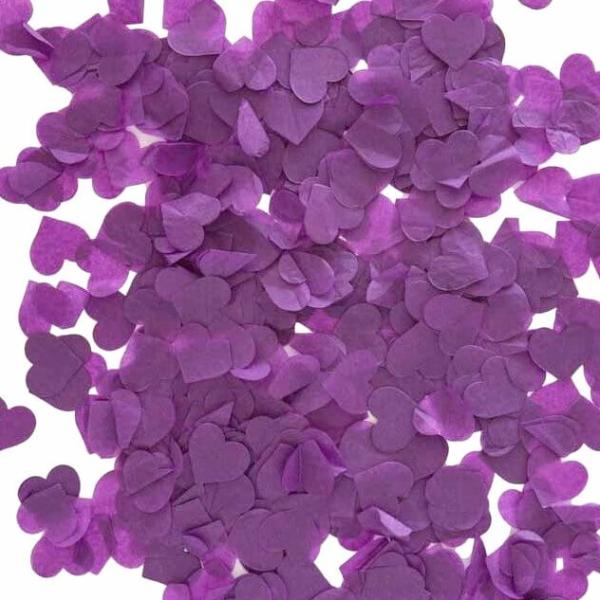 2.5Cm Heart Paper Confetti Table Scatters – Eggplant Purple  |   Heart Confetti