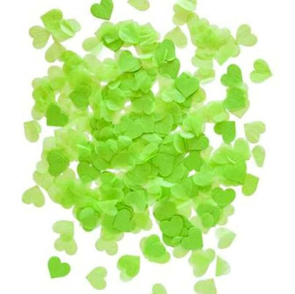 2.5Cm Heart Paper Confetti Table Scatters – Pear Green  |   Heart Confetti