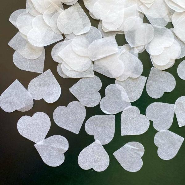 2.5Cm Heart Paper Confetti Table Scatters – White  |   Heart Confetti