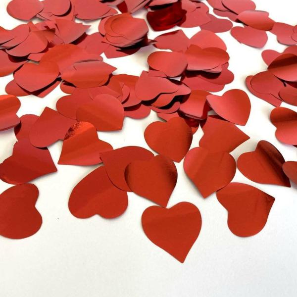 2.5Cm Red Heart Foil Confetti Table Scatters  |   Heart Confetti