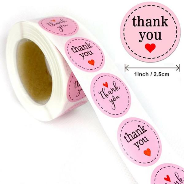 2.5Cm Round Purple Thank You Stickers 50Pk  |   Thank You Stickers