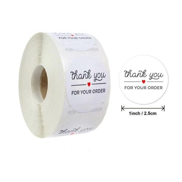 2.5Cm Round ‘Thank You For Your Order!’ Business Stickers 50Pk  |   Thank You Stickers