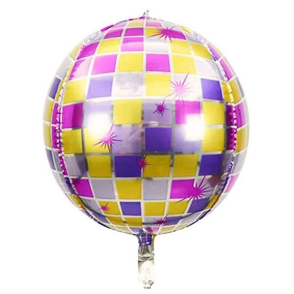 22-Inch Hot Pink Purple Disco Ball Orbz Foil Balloon  |   Orbz Balloons