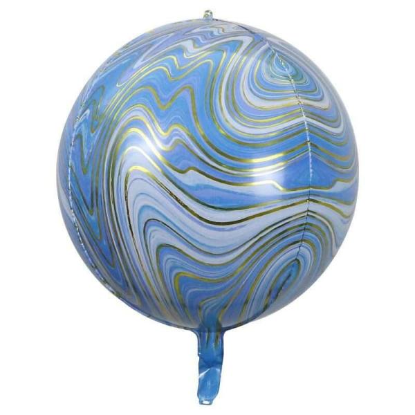 22-Inch Jumbo Marble Orbz Balloon – Blue  |   Orbz Balloons