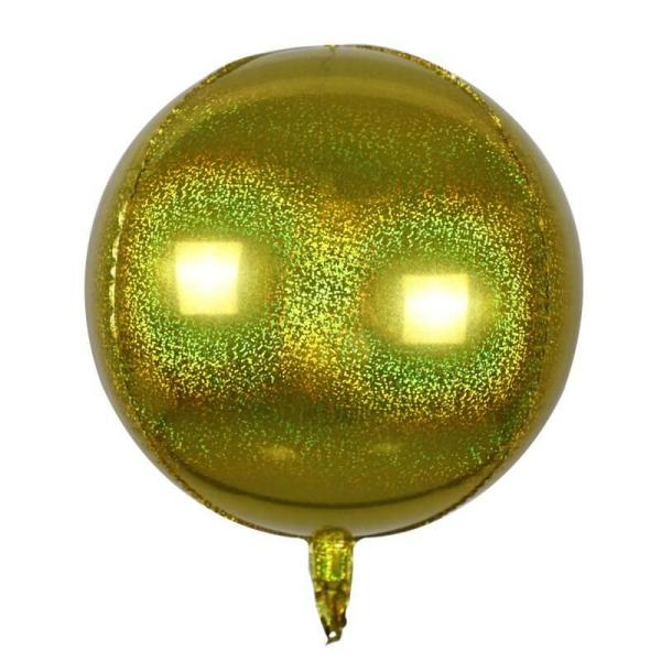 22-Inch Jumbo Orbz Laser Glitter Gold Foil Balloon  |   Orbz Balloons