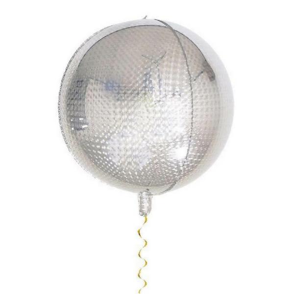 22-Inch Jumbo Orbz Laser Sequin Silver Foil Balloon  |   Orbz Balloons