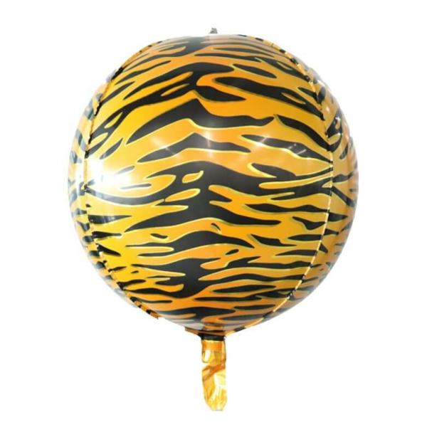 22-Inch Tiger Stripe Orbz Foil Balloon  |   Animal Balloons