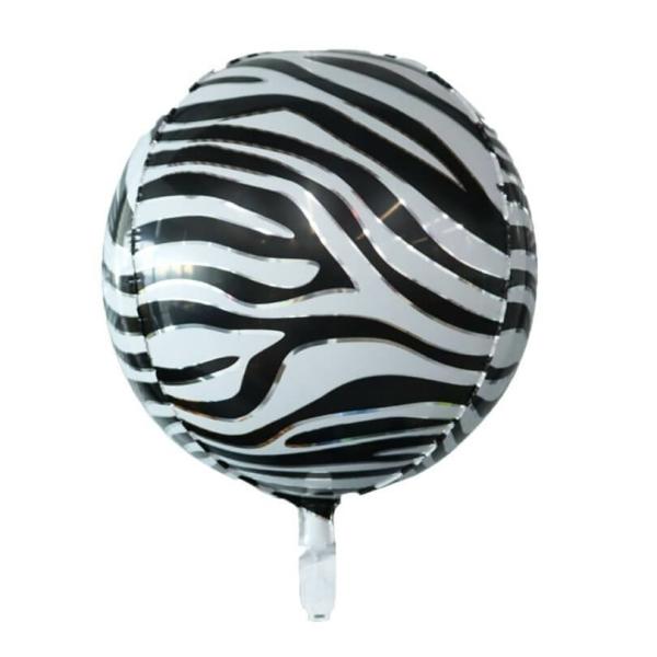 22-Inch Zebra Stripe Orbz Foil Balloon  |   Orbz Balloons