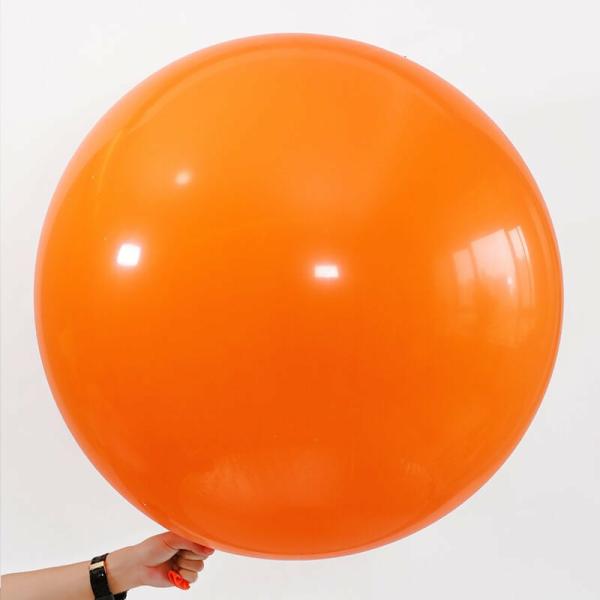 24-Inch Round Orange Latex Balloon  |   Plain Colour