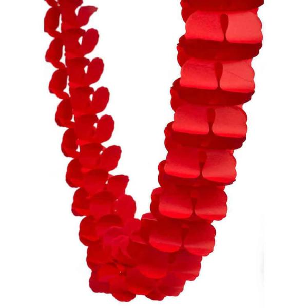 3.6M Four Leaf Clover Tissue Paper Garland – Red  |   Paper Garlands