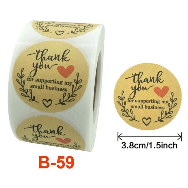 3.8Cm Gold Thank You For Supporting My Small Business Stickers 50Pk  |   Thank You Stickers