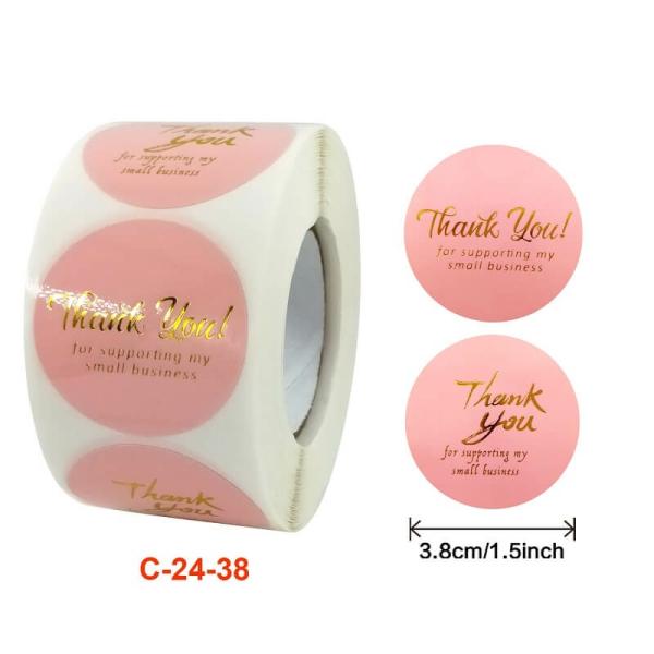 3.8Cm Rose Gold Thank You For Supporting My Small Business Stickers 50Pk  |   Thank You Stickers