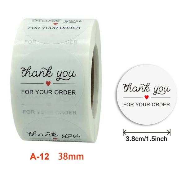 3.8Cm Round ‘Thank You For Your Order!’ Stickers 50Pk  |   Thank You Stickers