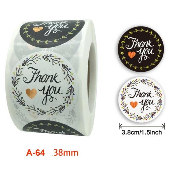 3.8Cm Round Thank You Stickers 50Pk  |   Thank You Stickers