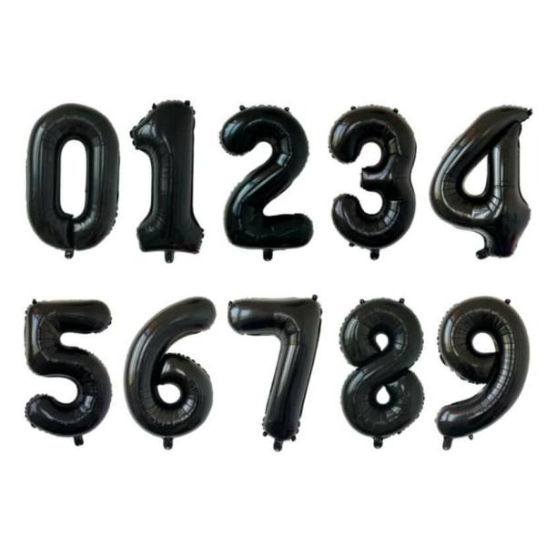 32-Inch Giant Black 0-9 Number Foil Balloon  |   Number Balloons